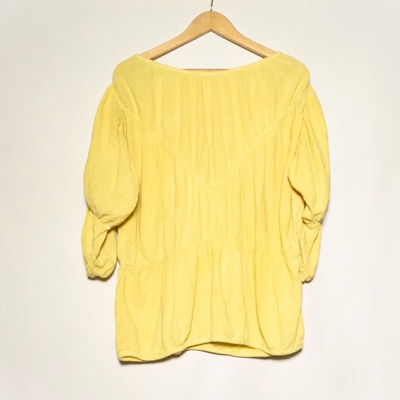 VTG Yellow Gauze Slouchy Top - Picture 2 of 4